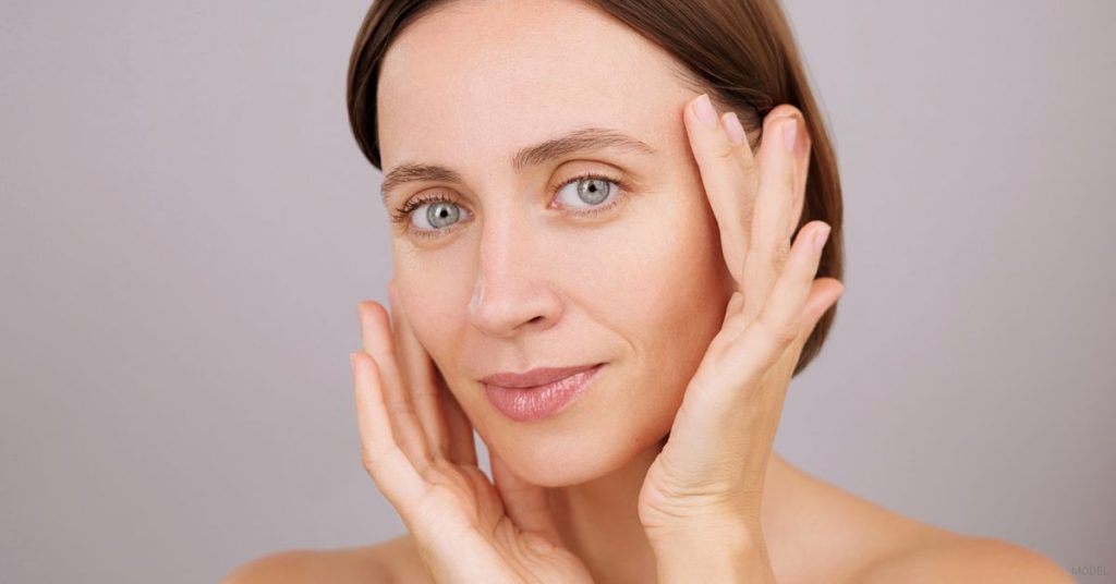 Woman after BOTOX® treatment. (Model)