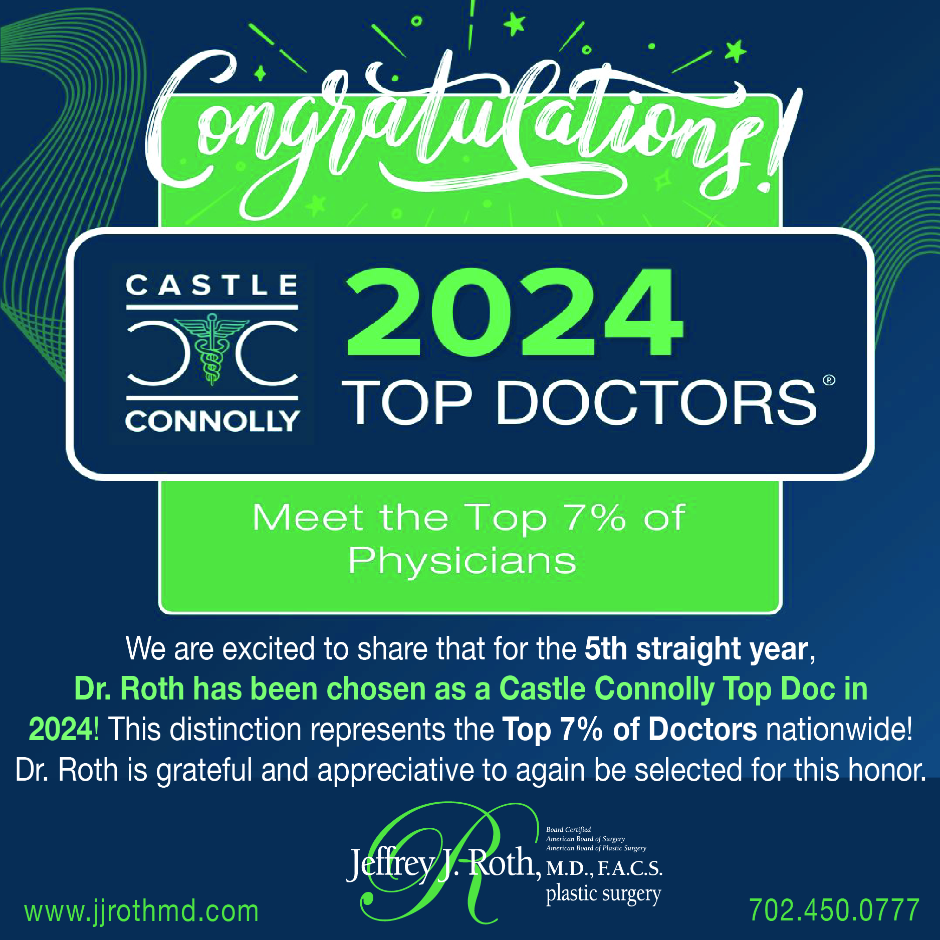 Dr. Roth Honored (again) as a 2024 Top Doc! – Las Vegas Plastic Surgery ...